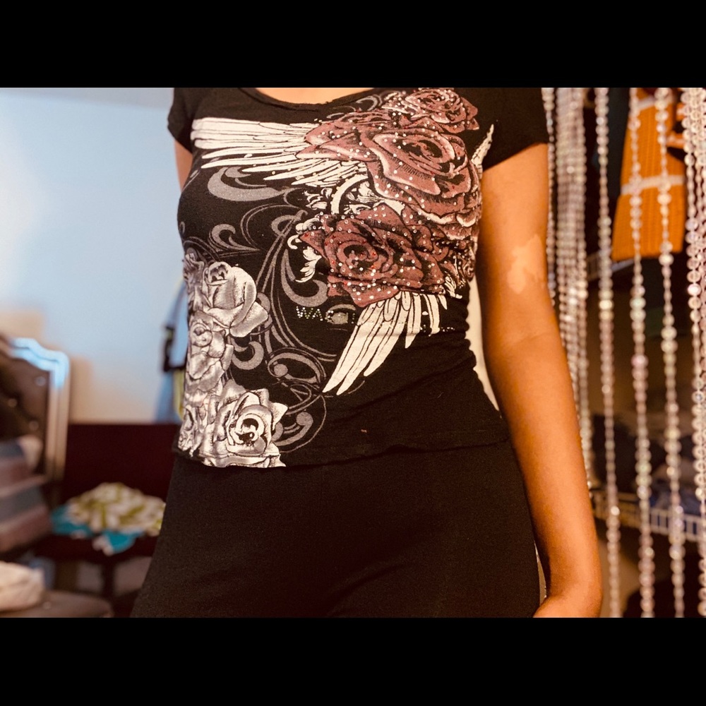 Floral goth shirt